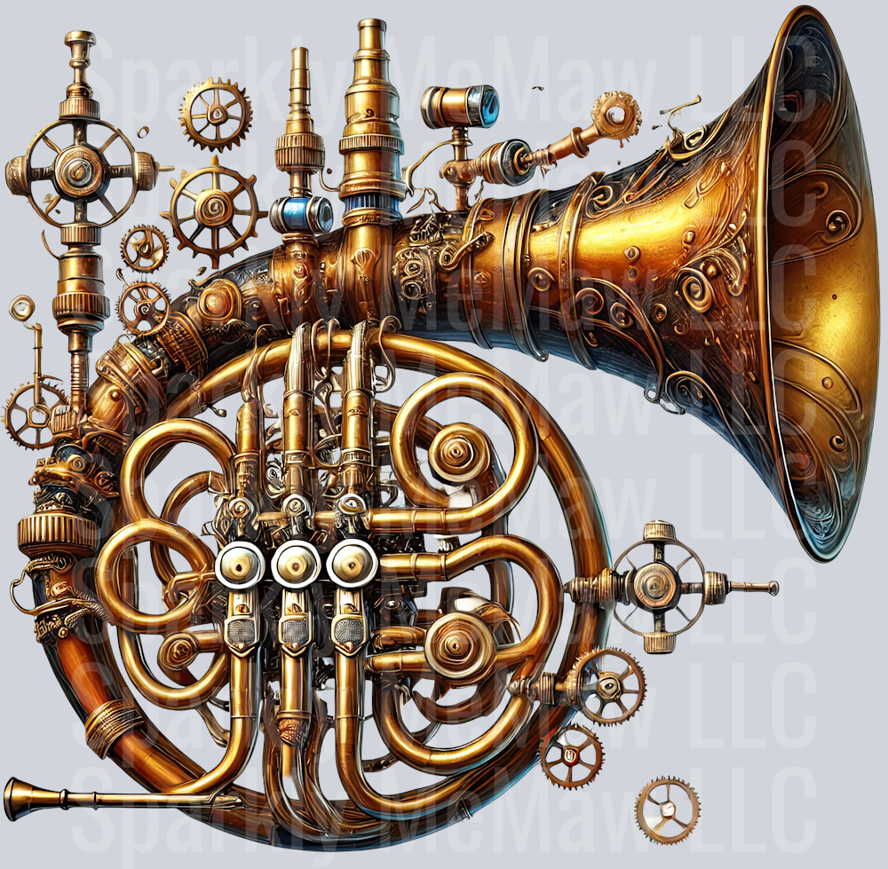 Musical Steampunk UV DTF Clip art Decal 38