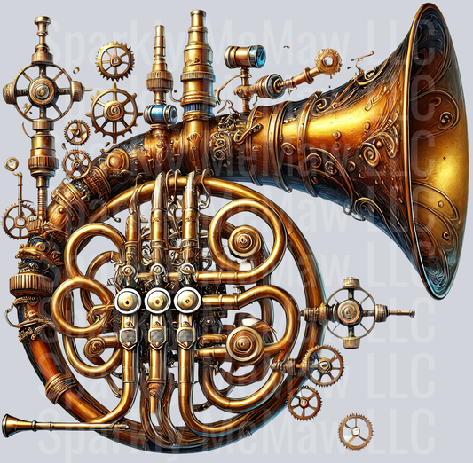 Musical Steampunk UV DTF Clip art Decal 38