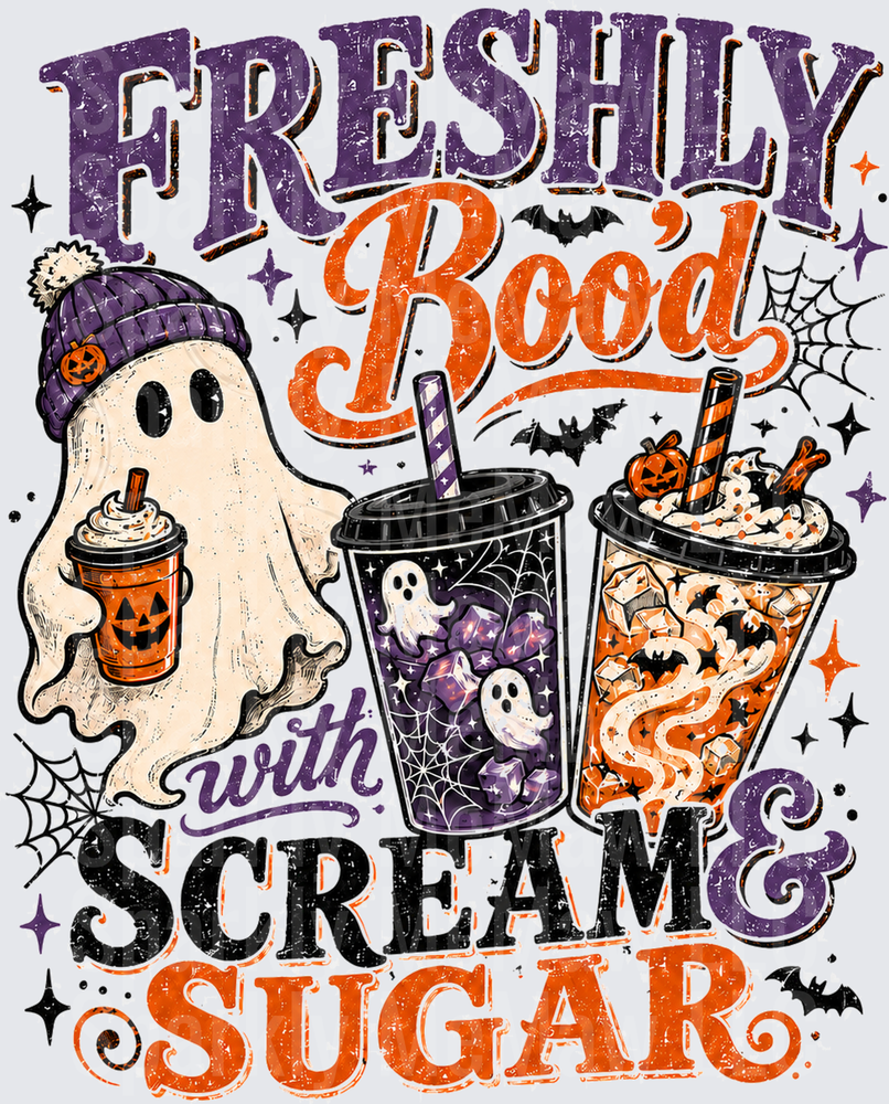 Freshly Boo'd Halloween Ghost Drinks is a UV DTF Decal