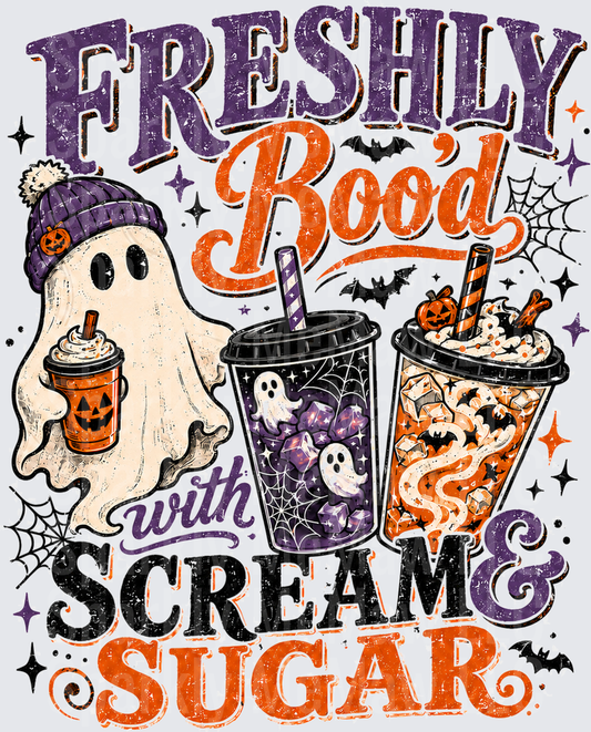 Freshly Boo'd Halloween Ghost Drinks is a UV DTF Decal