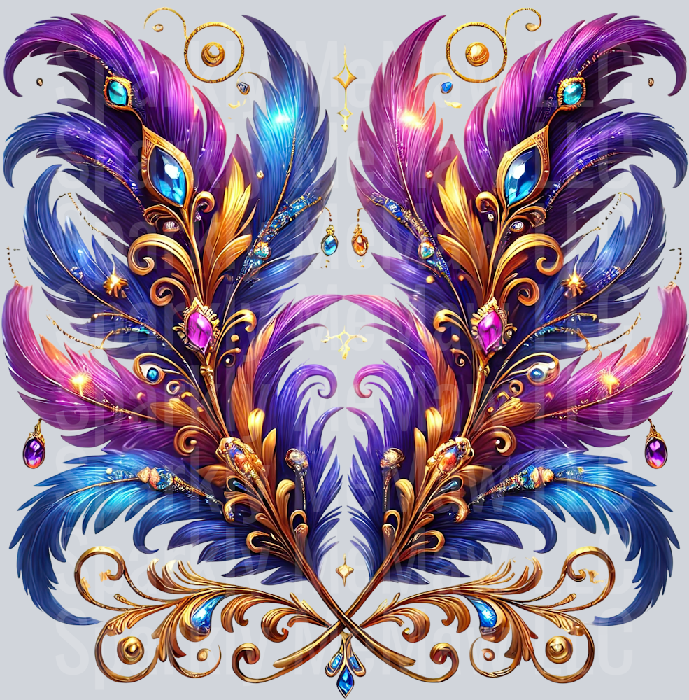 31 Fancy Feathers UV DTF Clip Art Decal