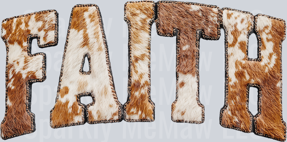 Faith Faux Cow Print UV DTF DEcal (width)