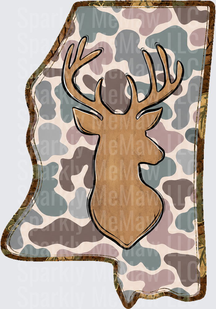 Mississippi State Deer Buck Camo UV Decal Decal