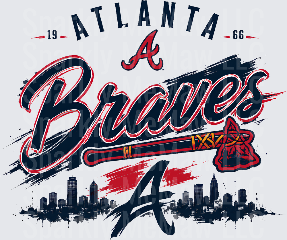 Atlanta Braves 1966 Skyline UV DTF Decal