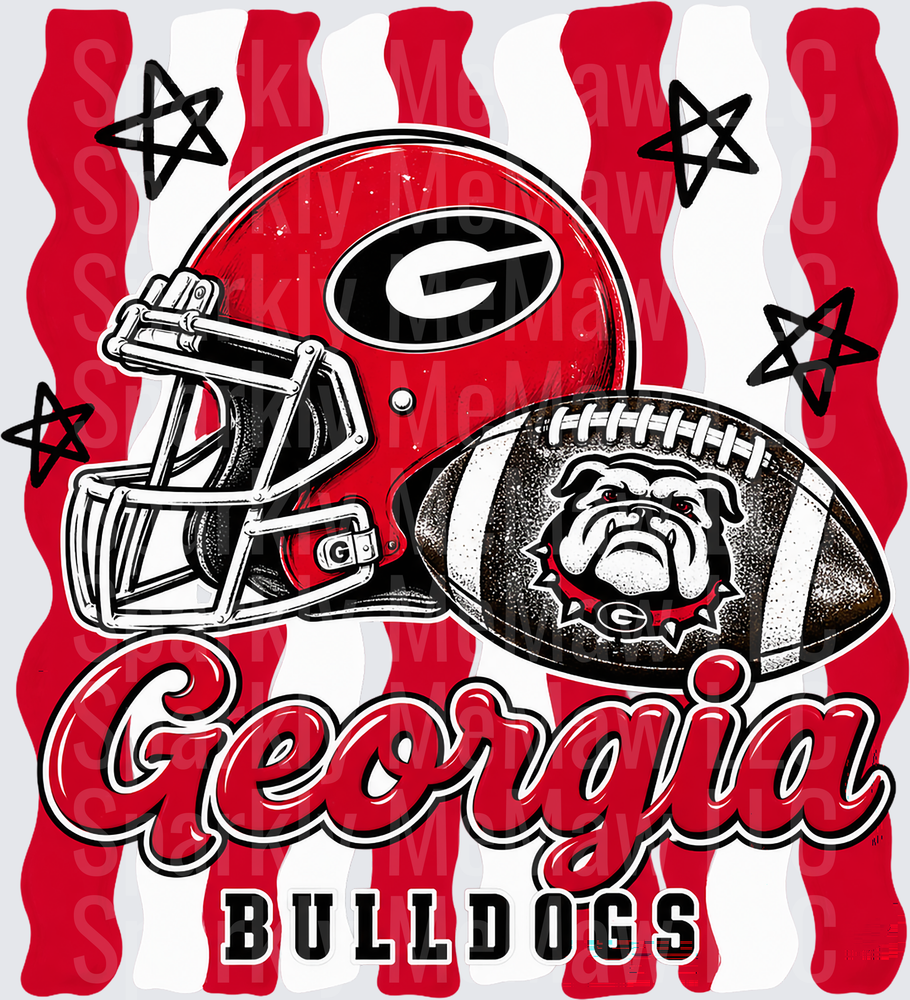 Georgia Bulldogs Helmet Football UV DTF Decal