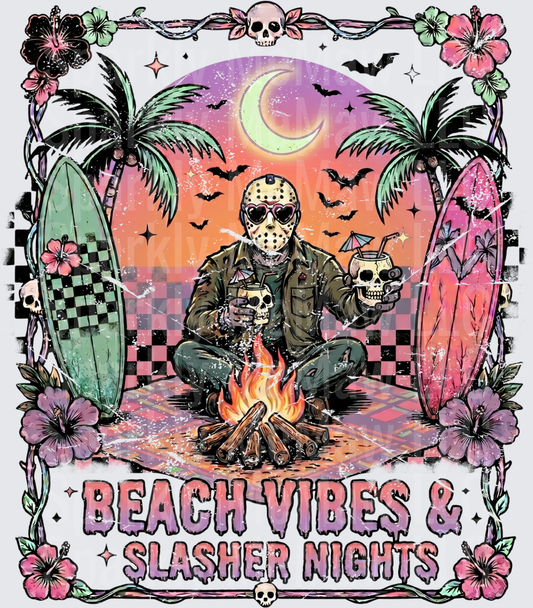 Jason Voorhees Friday the 13th Beach Vibes and Slasher Nights UV DTF Decal