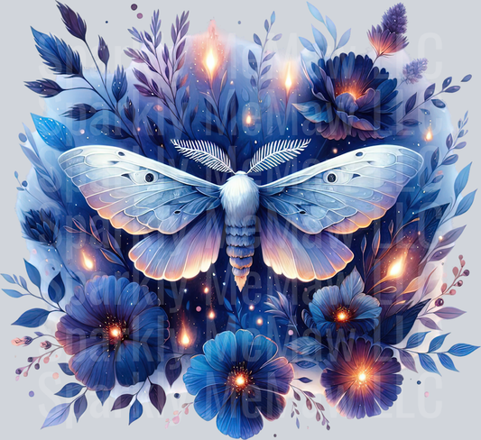 9 Nocturne Moth ClipArt Decal