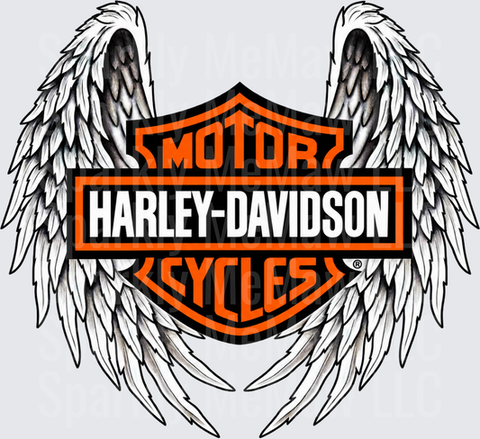 Harley-Davidson Angel Wings Logo is a DTF Transfer for Fabrics