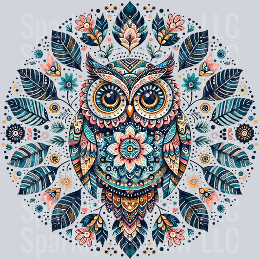 owl mandala 7 Clip Art Decal