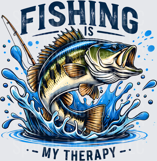 Fishing Is My Therapy UV DTF Decal