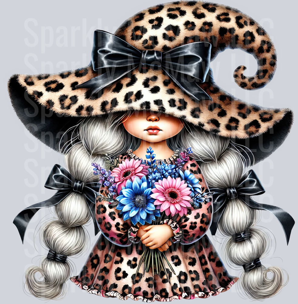 11 Leopard Print Gnome Girls Clipart Decal