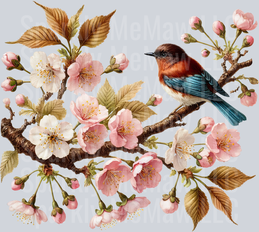 7 Cherry Blossoms Clip Art UV DTF Decal