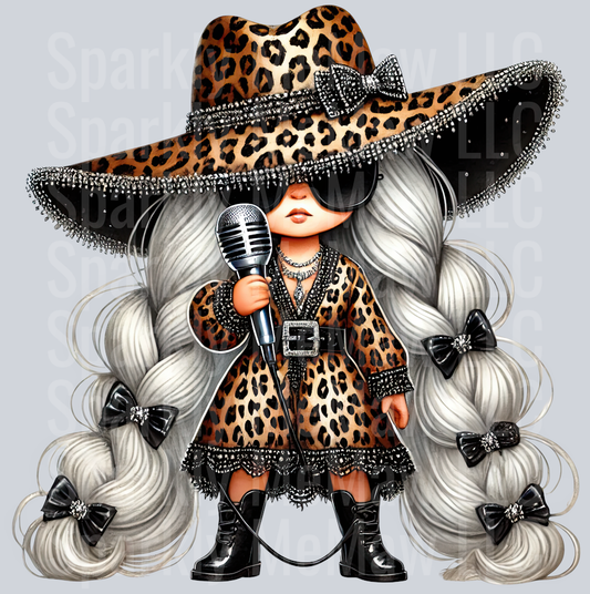 6 Leopard Print Gnome Girls Clipart Decal