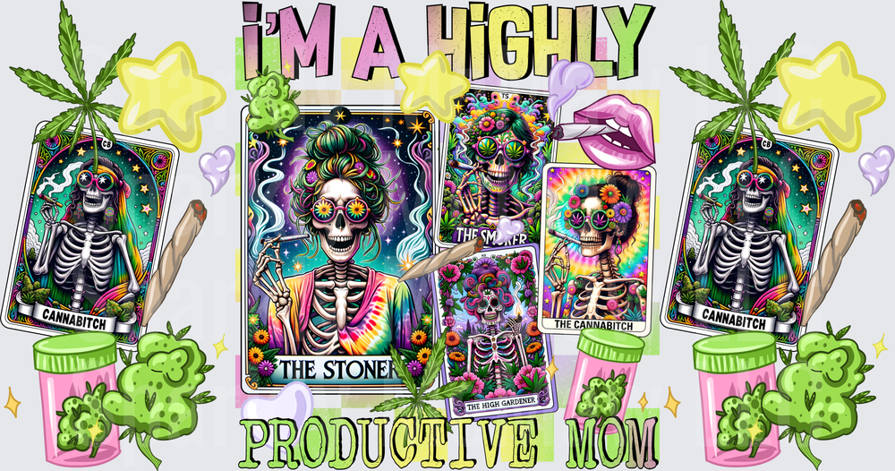 I'm A Highly Productive Mom UV DTF 16 OZ Wrap