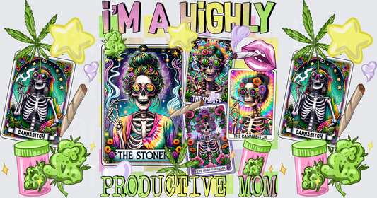 I'm A Highly Productive Mom UV DTF 16 OZ Wrap