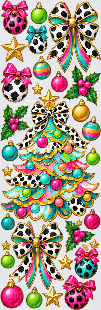 Cow Print Christmas Elements UV DTF Pen Wrap