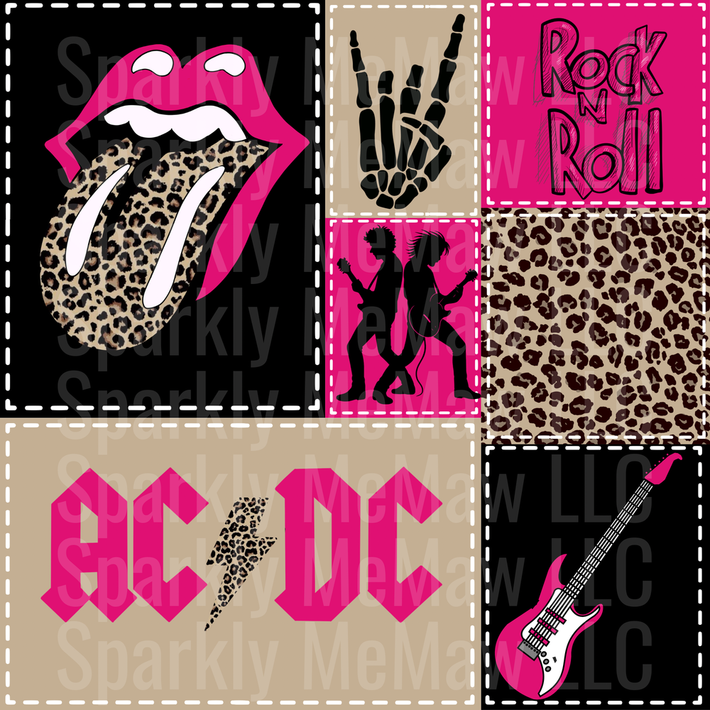 Rock 10x10 Cut and Stick Patchwork UV DTF Set