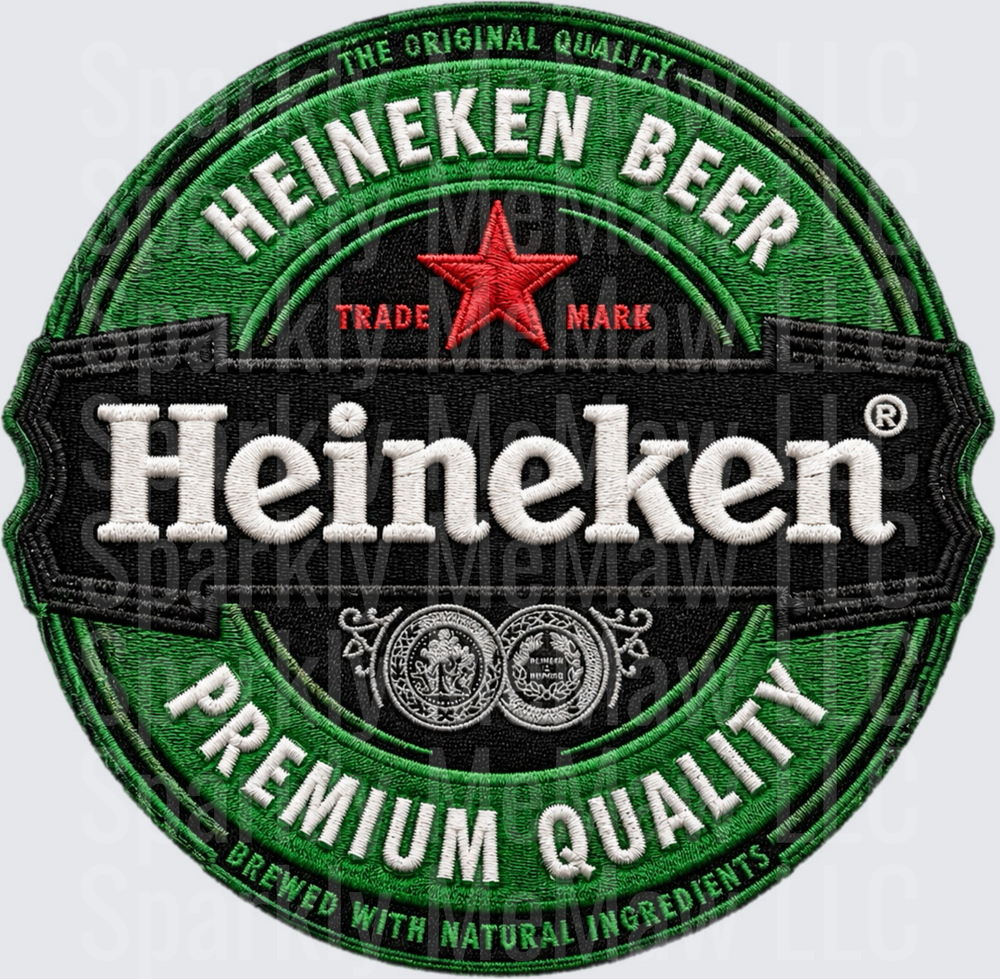 Heineken Beer Logo Embroidered Patch Style UV DTF Decal