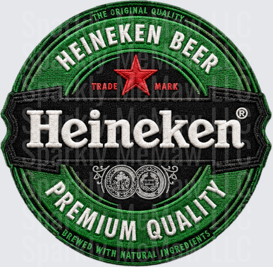 Heineken Beer Logo Embroidered Patch Style UV DTF Decal