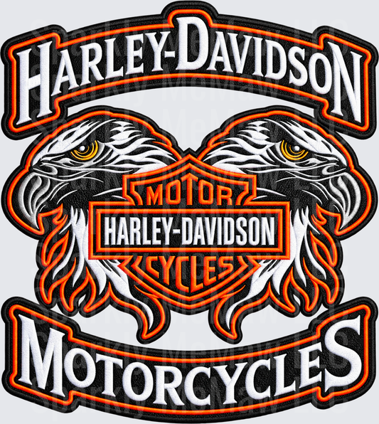 Harley-Davidson Dual Eagle Patch is a DTF Transfer for Fabrics
