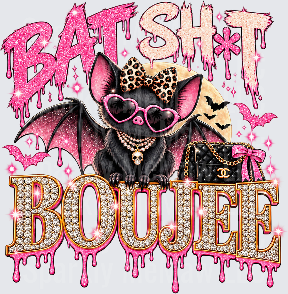 Bat Sh*t Boujee Glam Bat UV DTF Decal