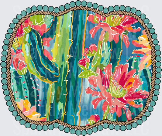 Colorful Underwater Coral Reef Scene with Tropical Fish in Rope Border UV DTF Decal