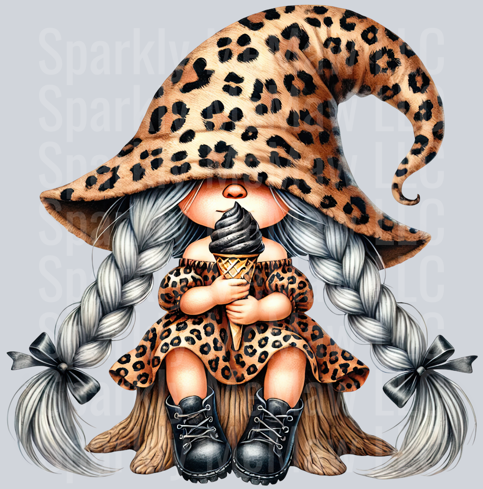 21 Leopard Print Gnome Girls Clipart Decal