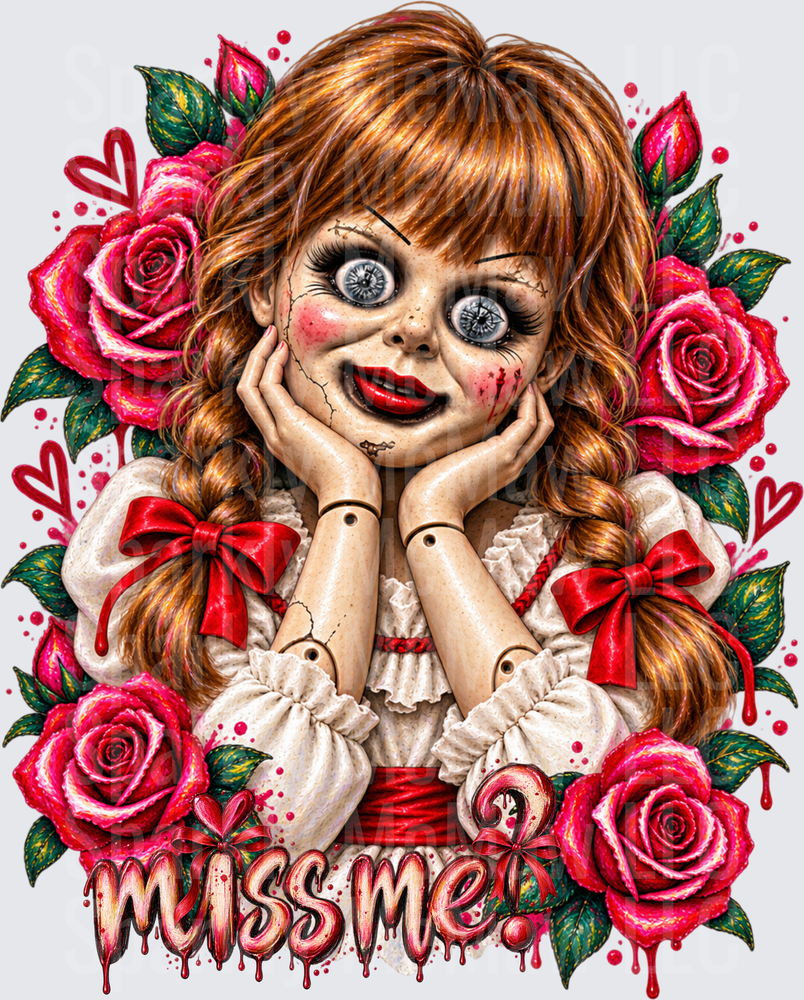 Annabelle Miss Me Valentine UV DTF Decal