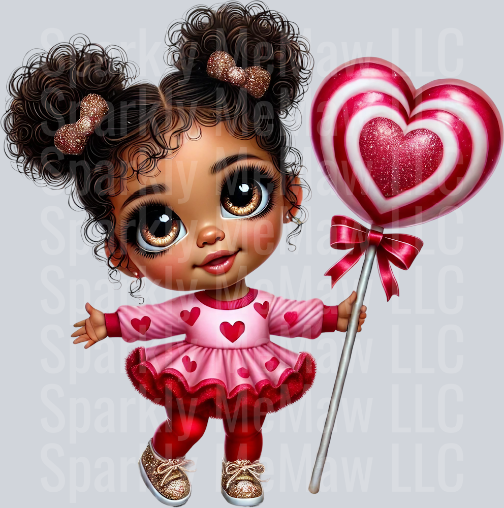 valentine girl 3 Clip Art UV DTF Decal