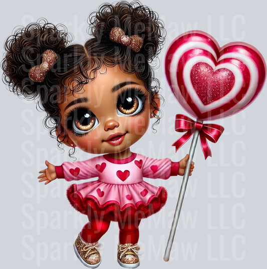 valentine girl 3 Clip Art UV DTF Decal