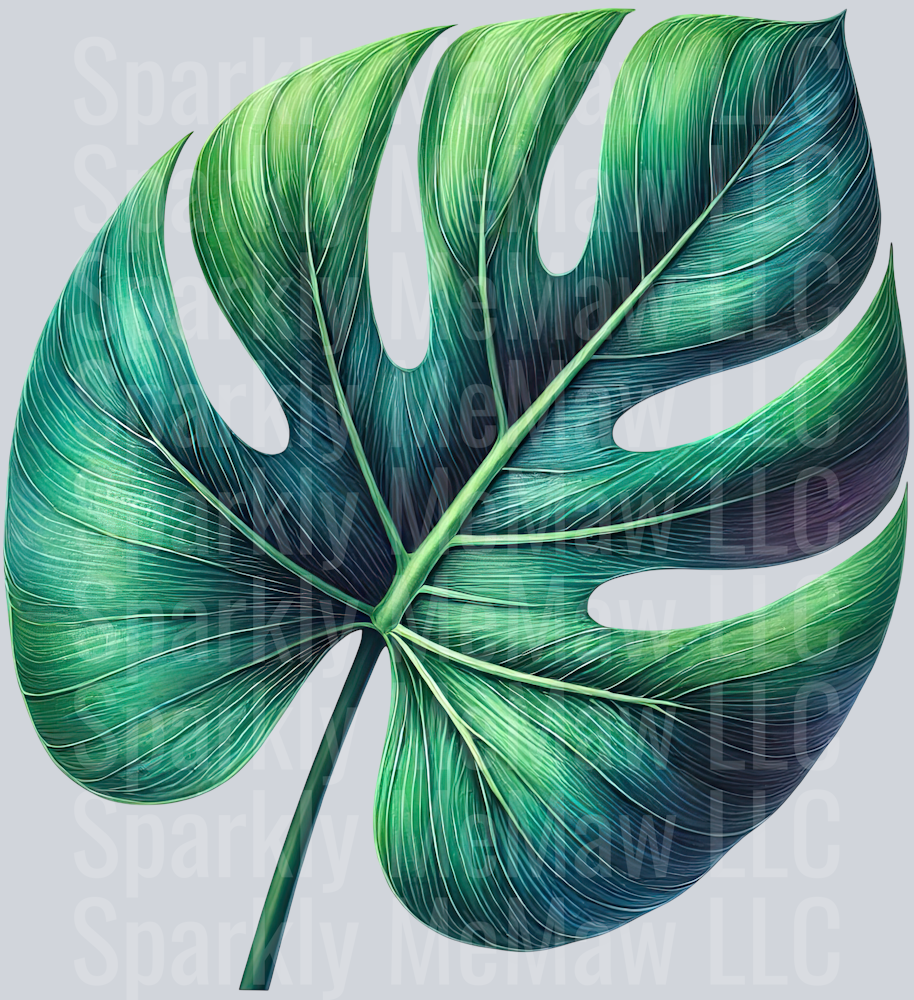5 Tropical Leaves Clipart Decal