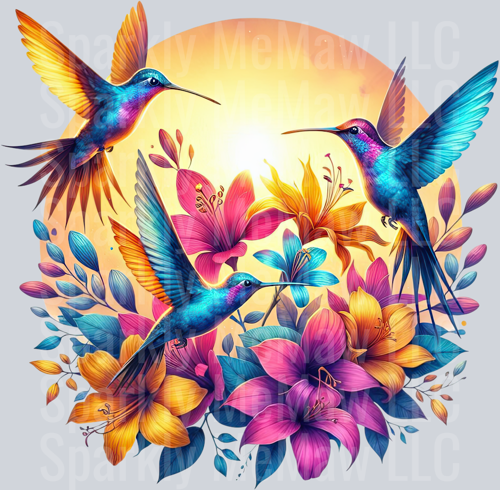 58 Hummingbird Clip Art UV DTF Decal