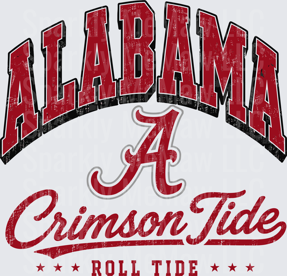 Alabama Crimson Tide Roll Tide UV DTF Decal