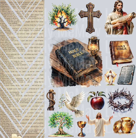 Bible Story 10x10 UV DTF Element Sheet