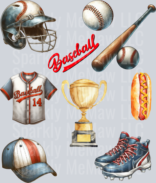 Baseball.UV DTF Element Sheet