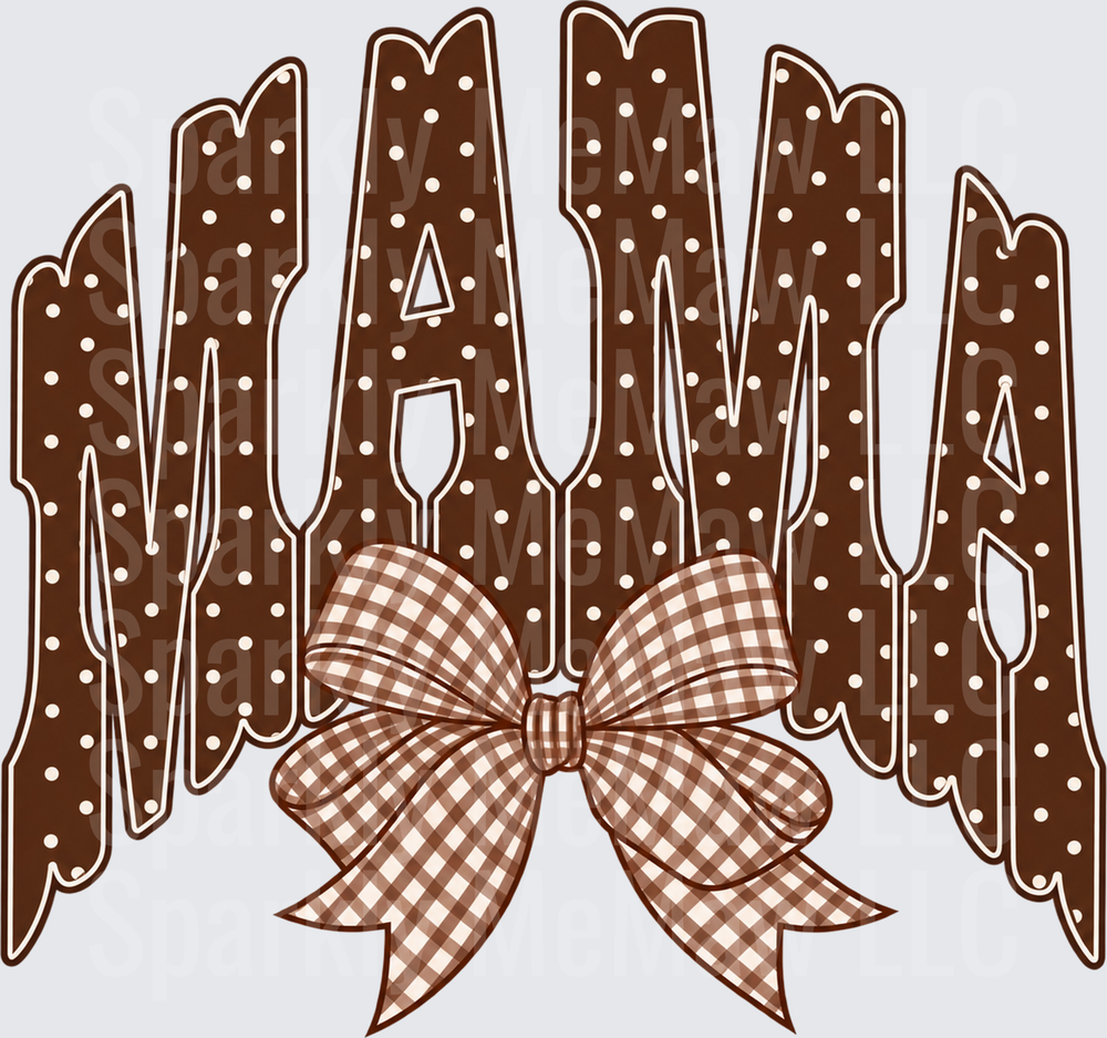 Mama Polka Dot Bow UV DTF Decal