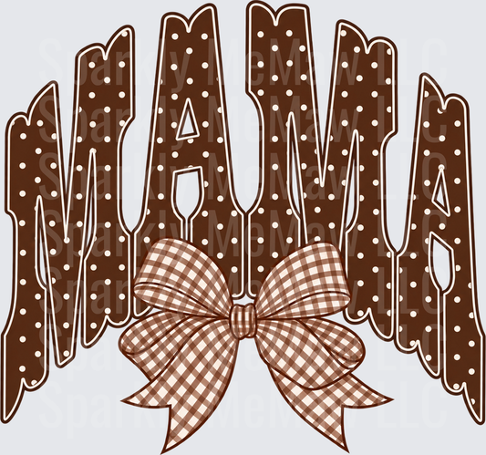 Mama Polka Dot Bow UV DTF Decal
