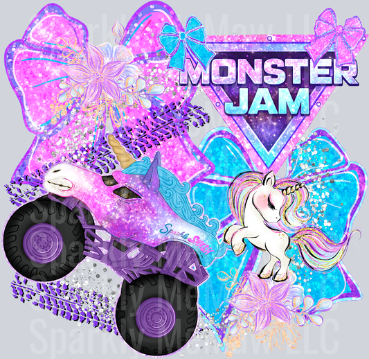 Monster Jam Sparkle smash Bow DTF Transfer (Fabrics)