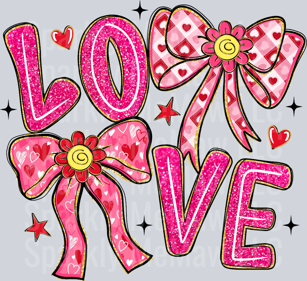 LOVE Coquette UV DTF decal