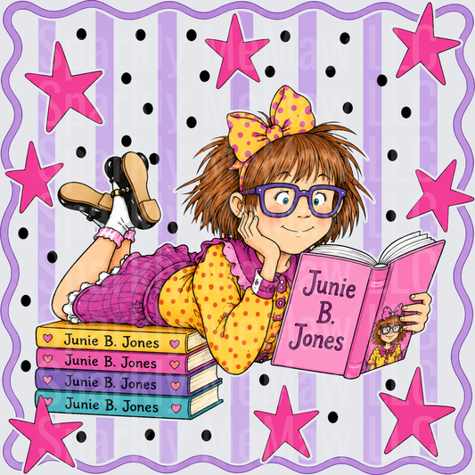 Junie B. Jones Reading Books DTF Transfer for Fabrics