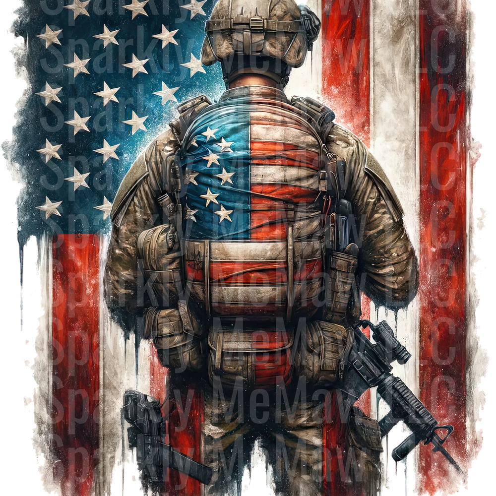 Soldier uv dtf decal
