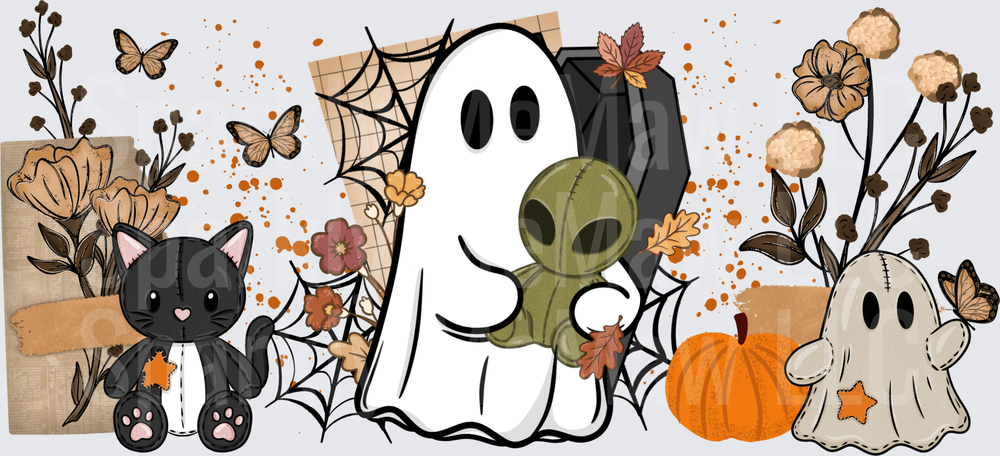 Boho Halloween Ghost Cuties UV DTF Wrap