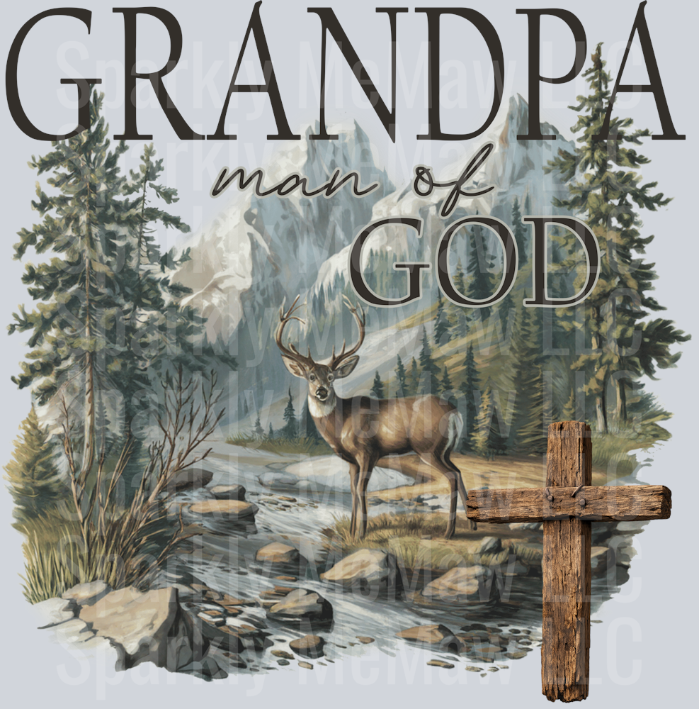 grandpa man of God UV DTF Decal