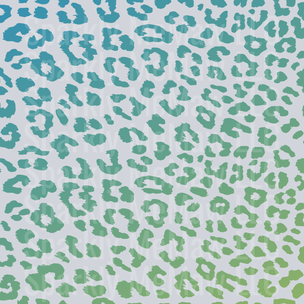 Gradient Bluegreen Leopard 10x10 UV DTF Sheet