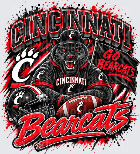 Cincinnati Bearcats Mascot Football UV DTF Decal