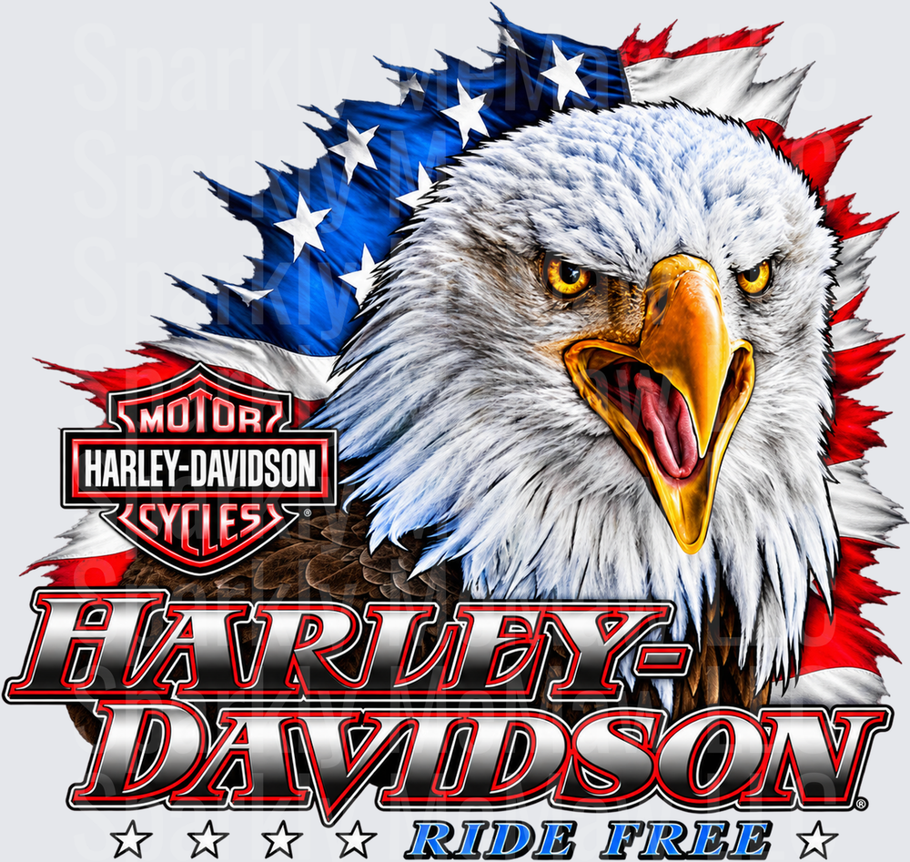 Harley-Davidson Eagle Ride Free DTF Transfer for Fabrics