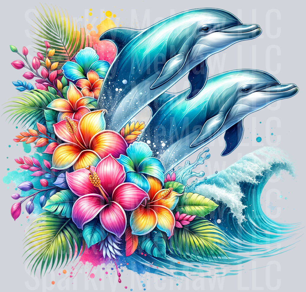 dolphin 20 Clip Art UV DTF Decal