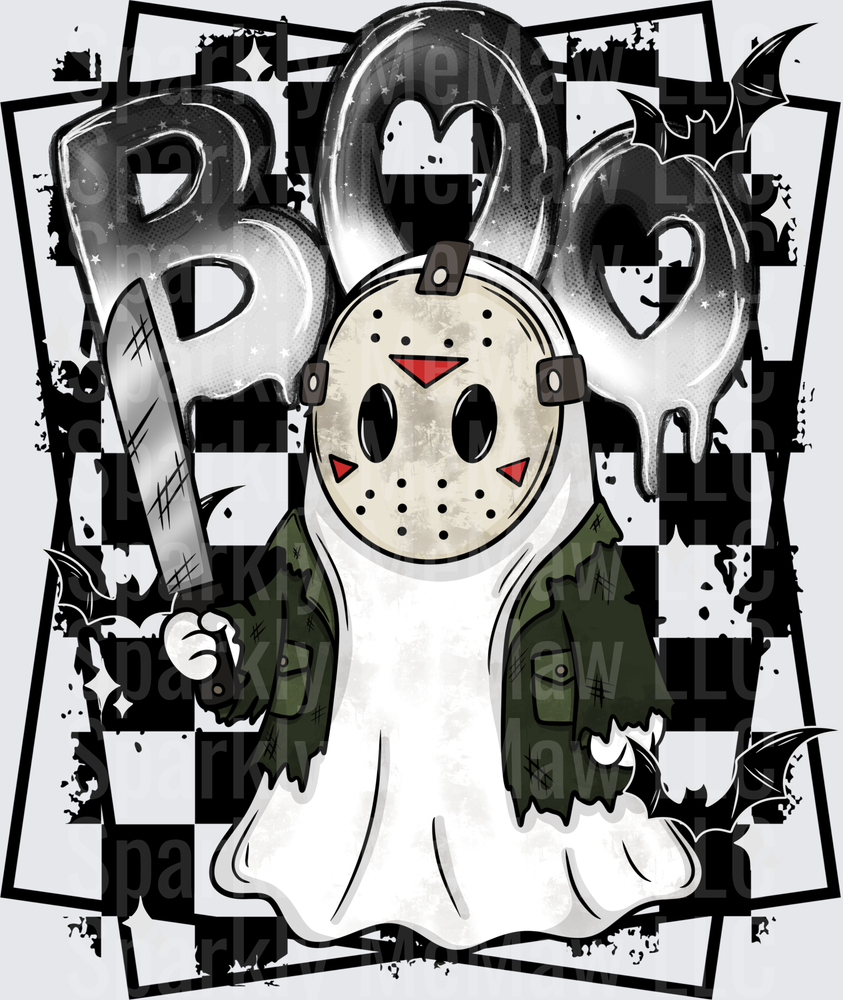 Ghost Jason Voorhees BOO Halloween UV DTF Decal