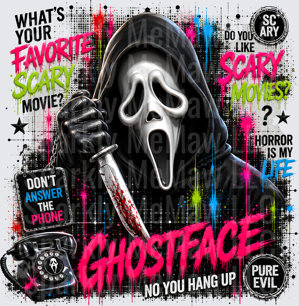 Ghostface Scream Horror UV DTF Decal