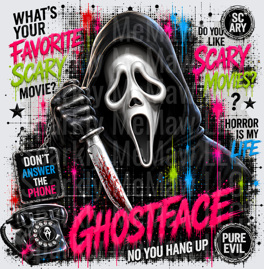 Ghostface Scream Horror UV DTF Decal